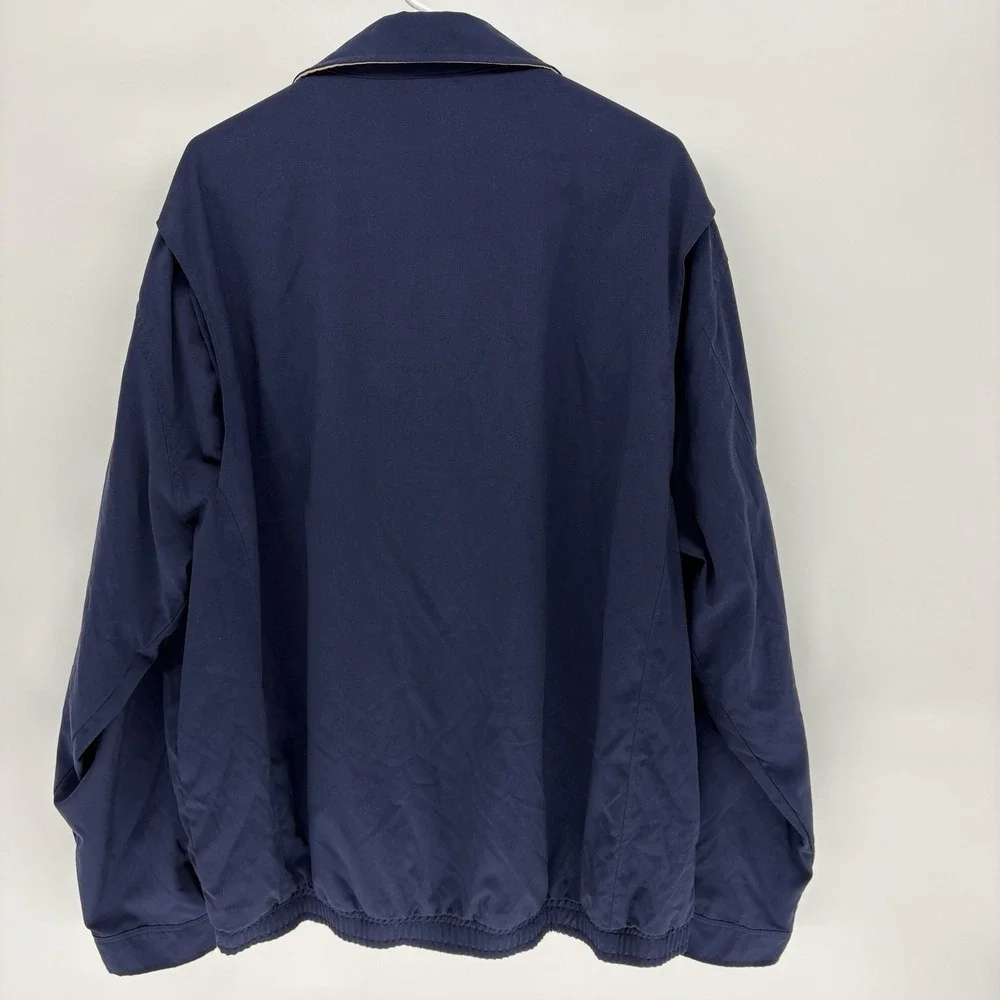 Vintage Polo Ralph Lauren Blue Harrington Jacket Grid Lined Full Zip Men 2LT